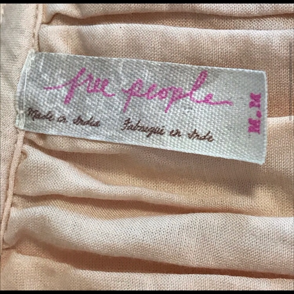 Free People Peach Lace Button Up Sleeveless Blouse - Picture 6 of 7